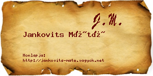 Jankovits Máté névjegykártya