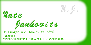 mate jankovits business card
